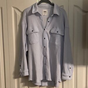 Aerie Textured Knit Top in Light Blue